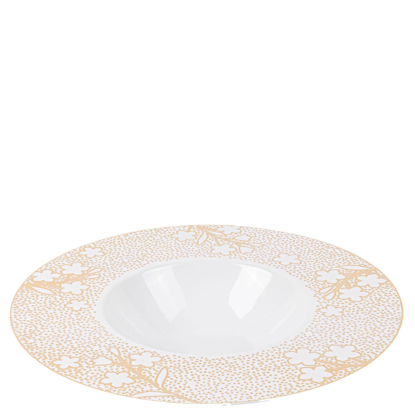 12oz Disposable Fancy Plastic White Soup Bowls Gold Cherry Blossom Collection