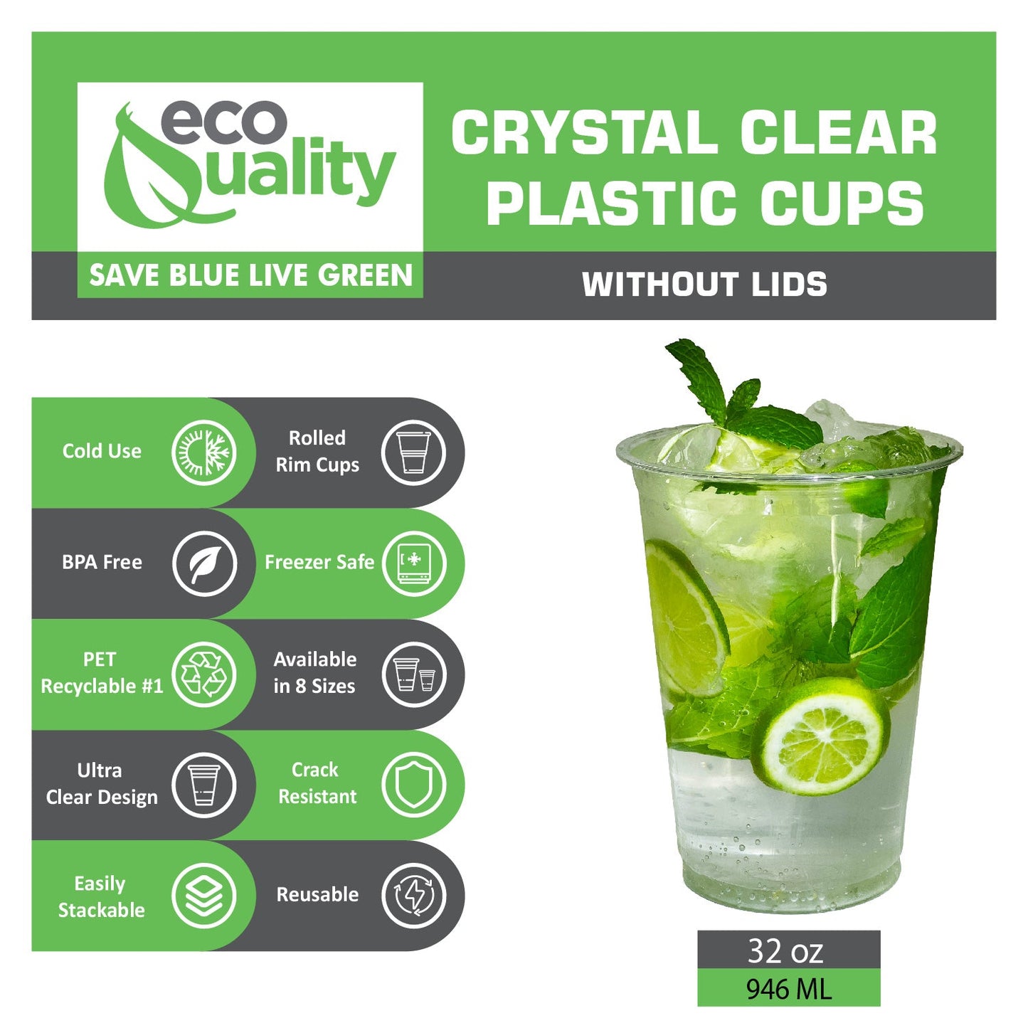 Disposable Pet Clear Plastic Smoothie Cups