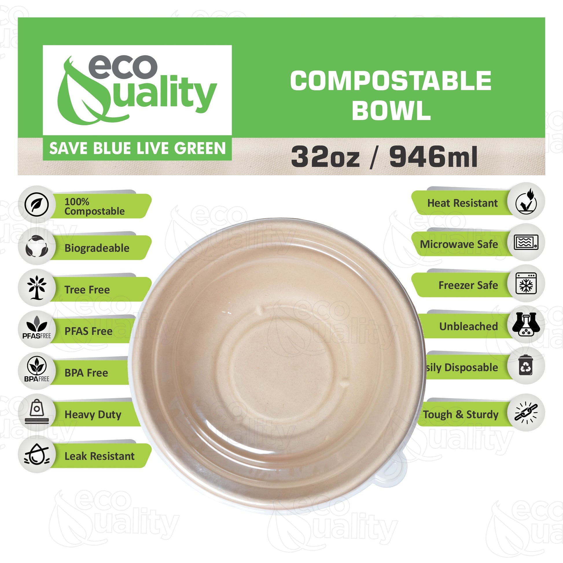 kraftbowl disposableproducts Microwavesafe LeakResistant bowl soupbowl Biodegradable Bowls sugarcane bowl ice cream bowl disposable bowl heavyduty bowl zerowaste ecofriendly plasticfree 32 ounces 32 oz breakfast bowl dinner bowl lunch bowl poke bowl with dome lid acai bowl with dome lid catering 