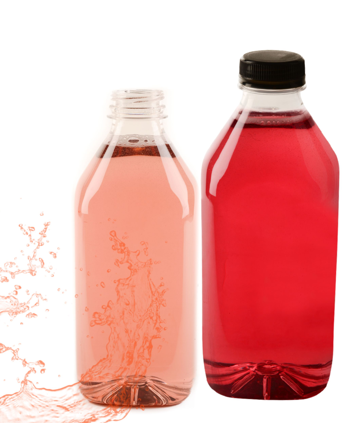 32oz Empty Clear Plastic Juice Bottles with Tamper Evident Caps