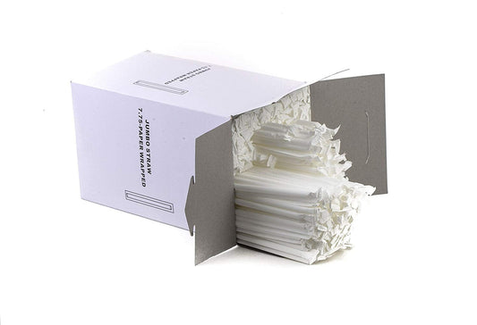 [500] Clear Plastic Jumbo Straws - Individually Wrapped Drinking Straw 7.75 inches, Food-Safe BPA-Free Plastic, Cold or Hot Drinks