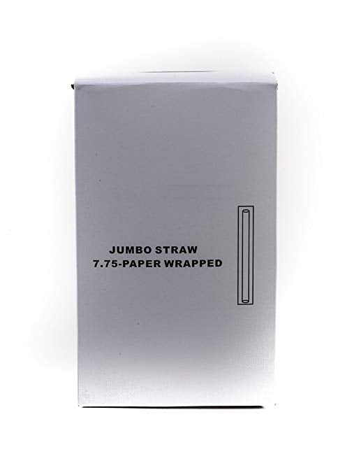 [500] Clear Plastic Jumbo Straws - Individually Wrapped Drinking Straw 7.75 inches, Food-Safe BPA-Free Plastic, Cold or Hot Drinks