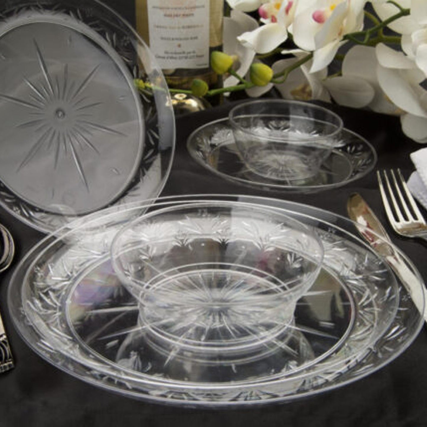 Plastic Party Plates Household Supplies Disposable Plastic Plates Bbq plates fancy disposable plates heavy duty plates classic elegant sturdy plates reusable wedding dinner salad dessert plates catering high quality birthday anniversary plating