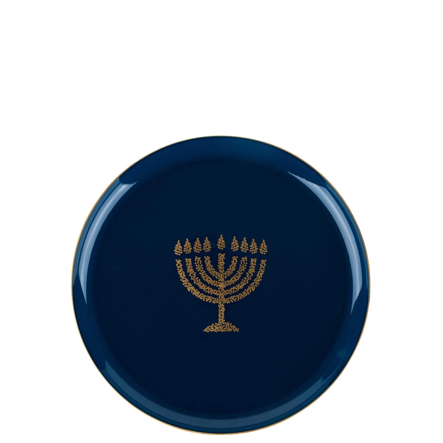 Disposable Fancy Chanukah Hanukkah Glitter Plastic Dinner 10"/Dessert 6.3" Plates Combo Blue/Gold
