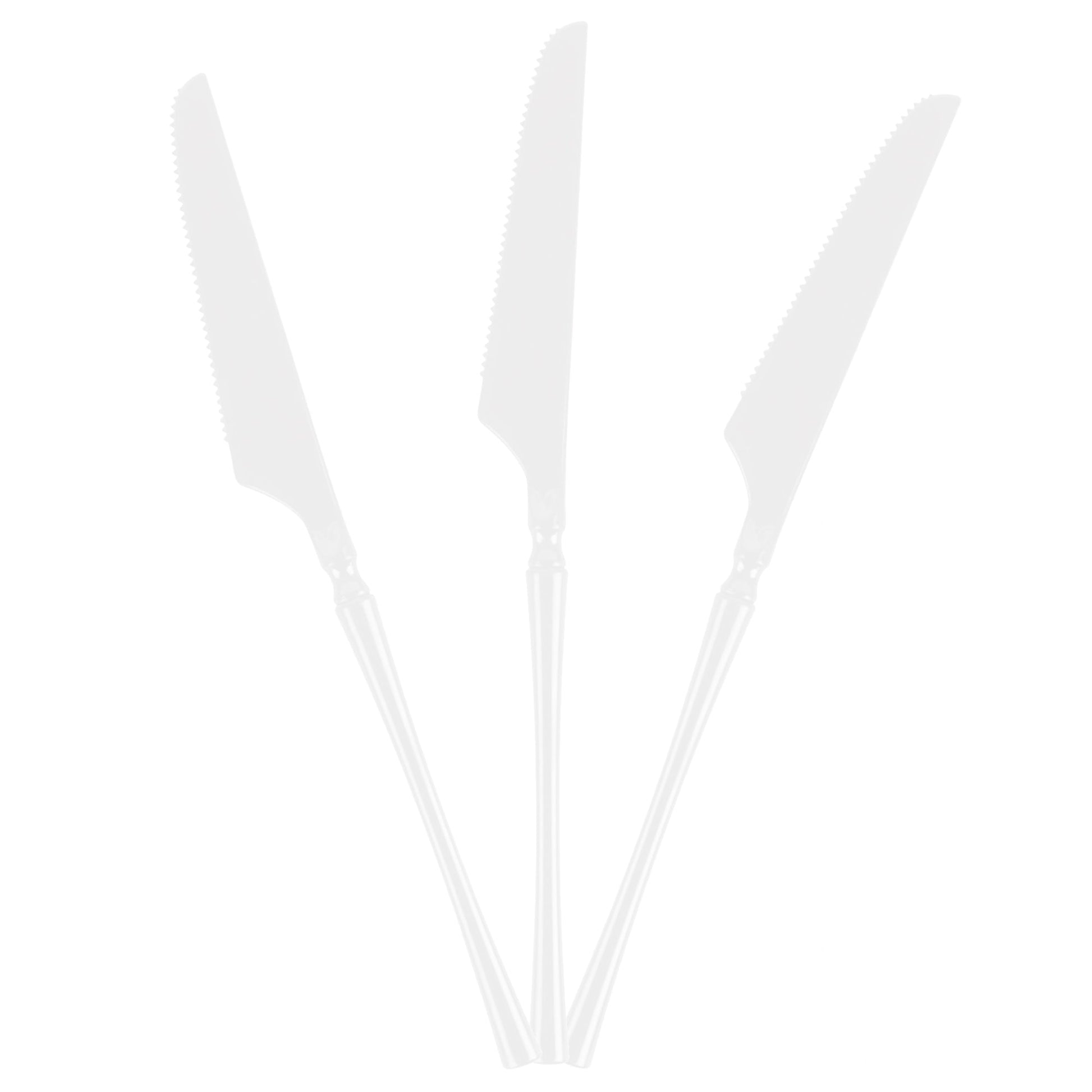 Plastic Party Knives Household Supplies Disposable Plastic knives Bbq knives fancy disposable knives heavy duty knives classic elegant sturdy knives reusable wedding dinner salad dessert knives catering high quality birthday anniversary knives