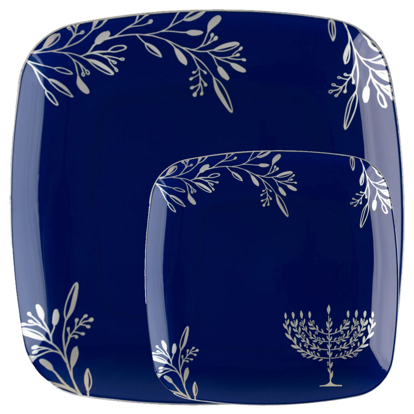 Chanukah Dessert Plate Dinner Plate Blue Charger Plate 10 inch 7 inch Holiday Party Hanukkah Disposable Plates Cobalt Dinner Plates