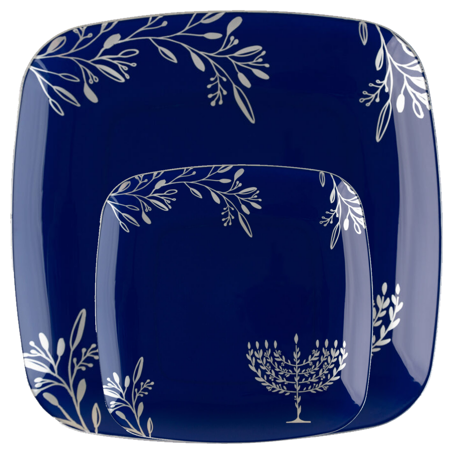 Chanukah Dessert Plate Dinner Plate Blue Charger Plate 10 inch 7 inch Holiday Party Hanukkah Disposable Plates Cobalt Dinner Plates