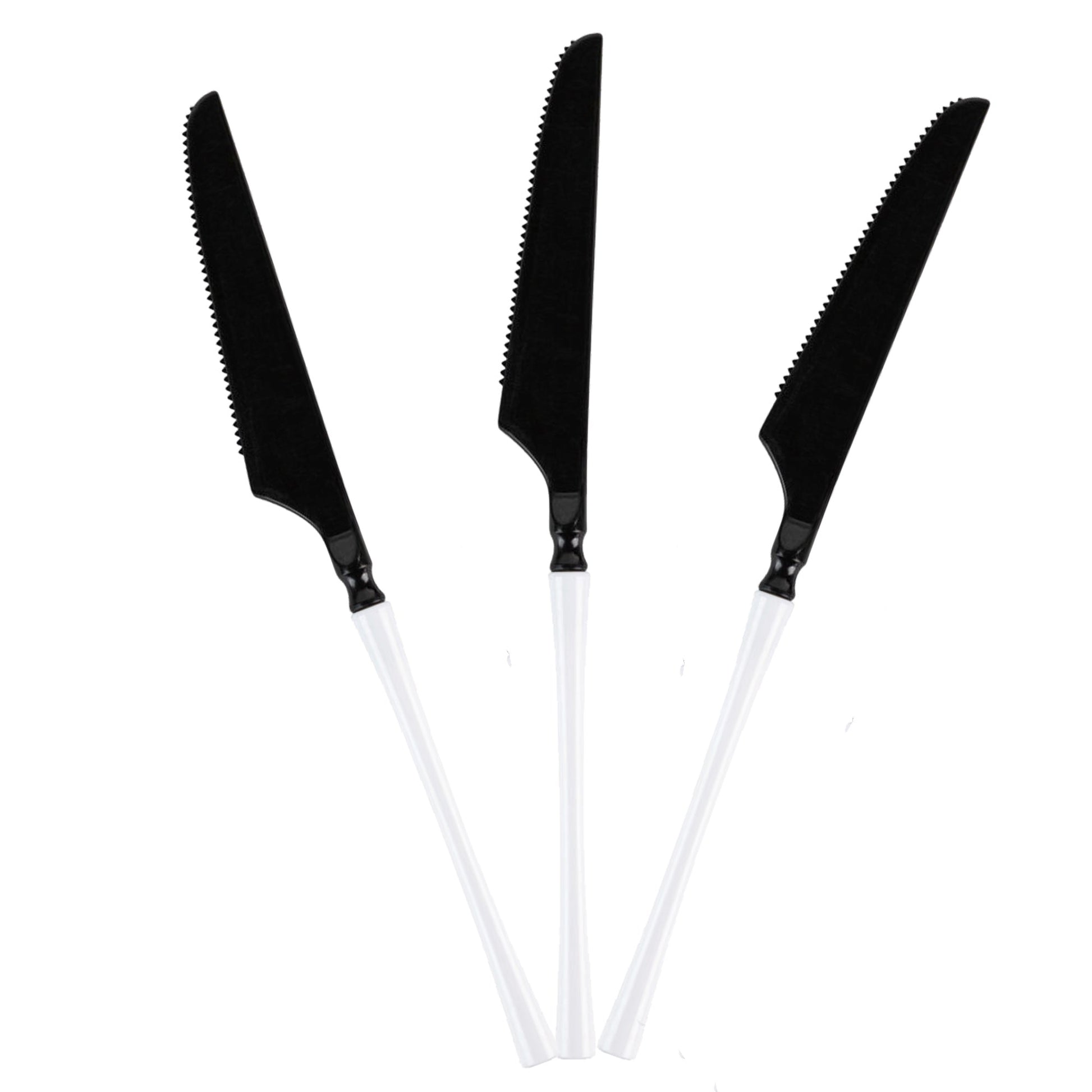 Plastic Party Knives Household Supplies Disposable Plastic knives Bbq knives fancy disposable knives heavy duty knives classic elegant sturdy knives reusable wedding dinner salad dessert knives catering high quality birthday anniversary knives