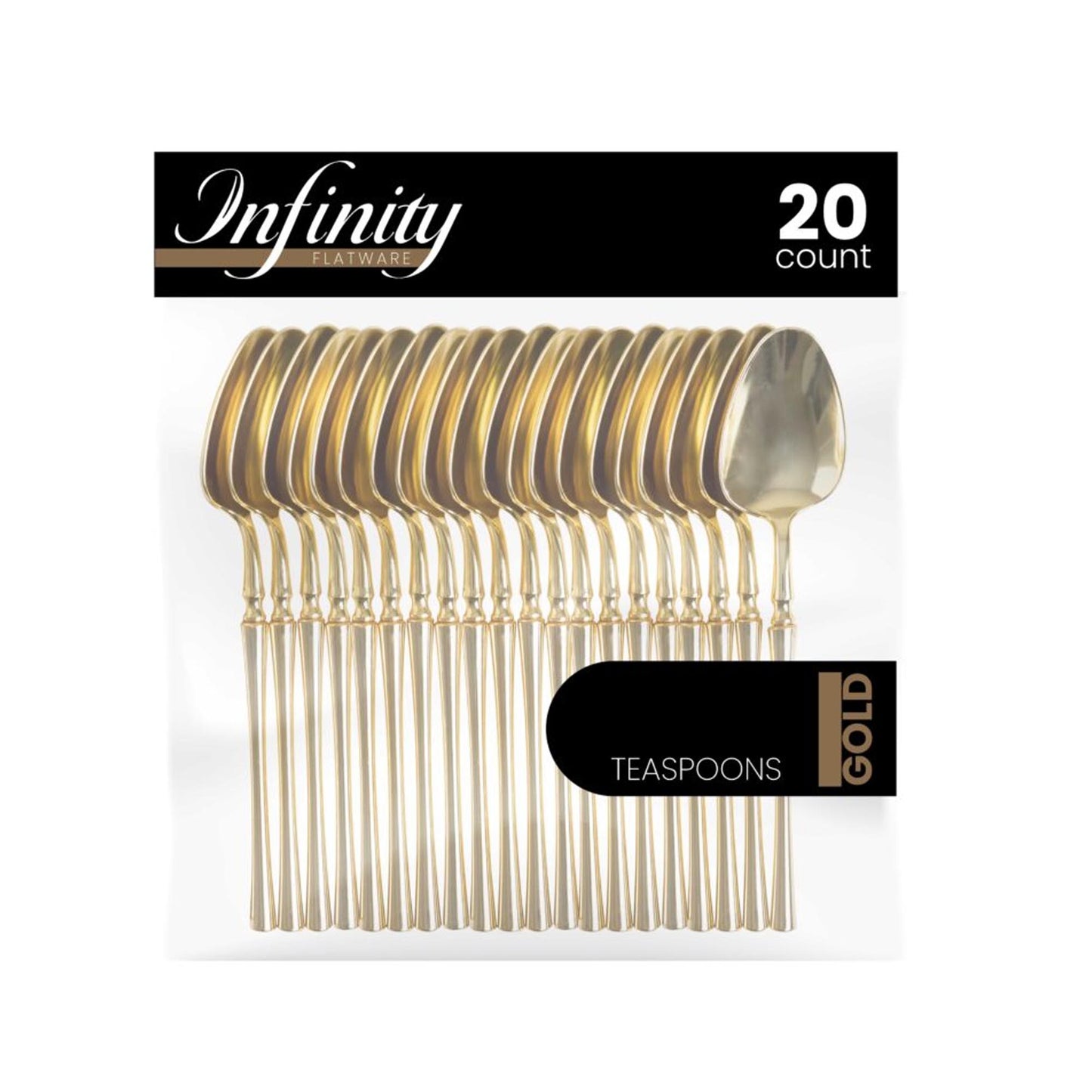 Plastic Tea Spoons Gold Infinity Flatware Collection