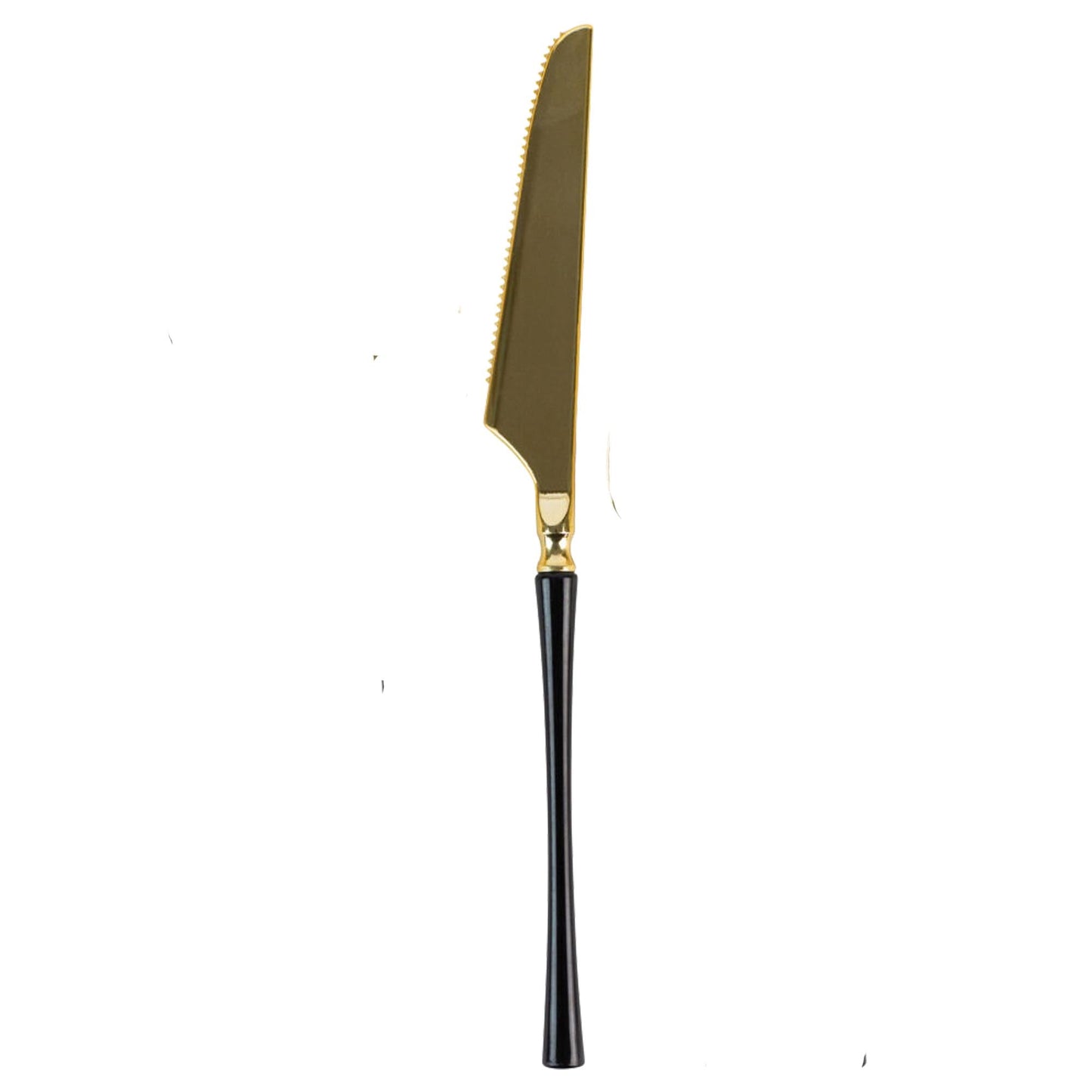 Plastic Knives Black and Gold Infinity Flatware Collection