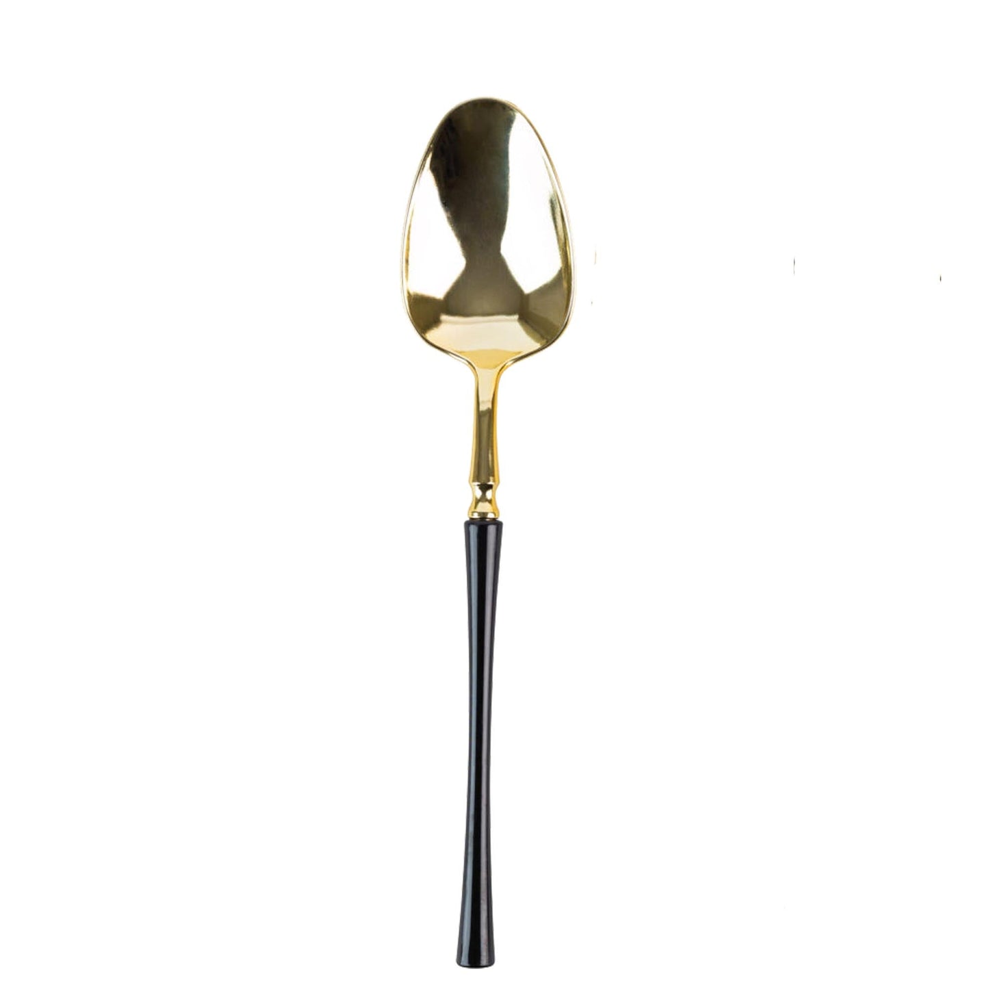 Plastic Soup Spoons Black and Gold Infinity Flatware Collection