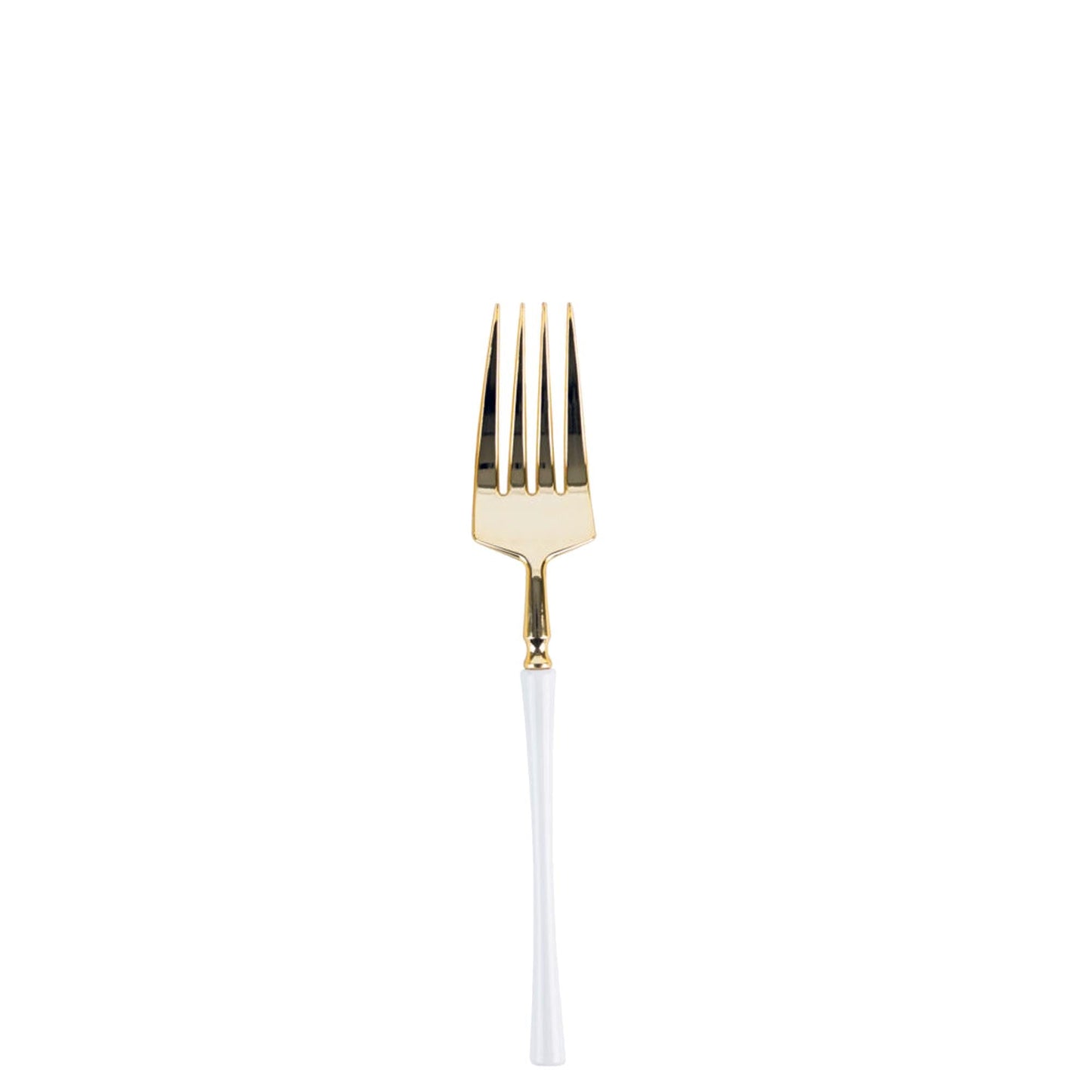 Plastic Salad Forks White and Gold Infinity Flatware Collection