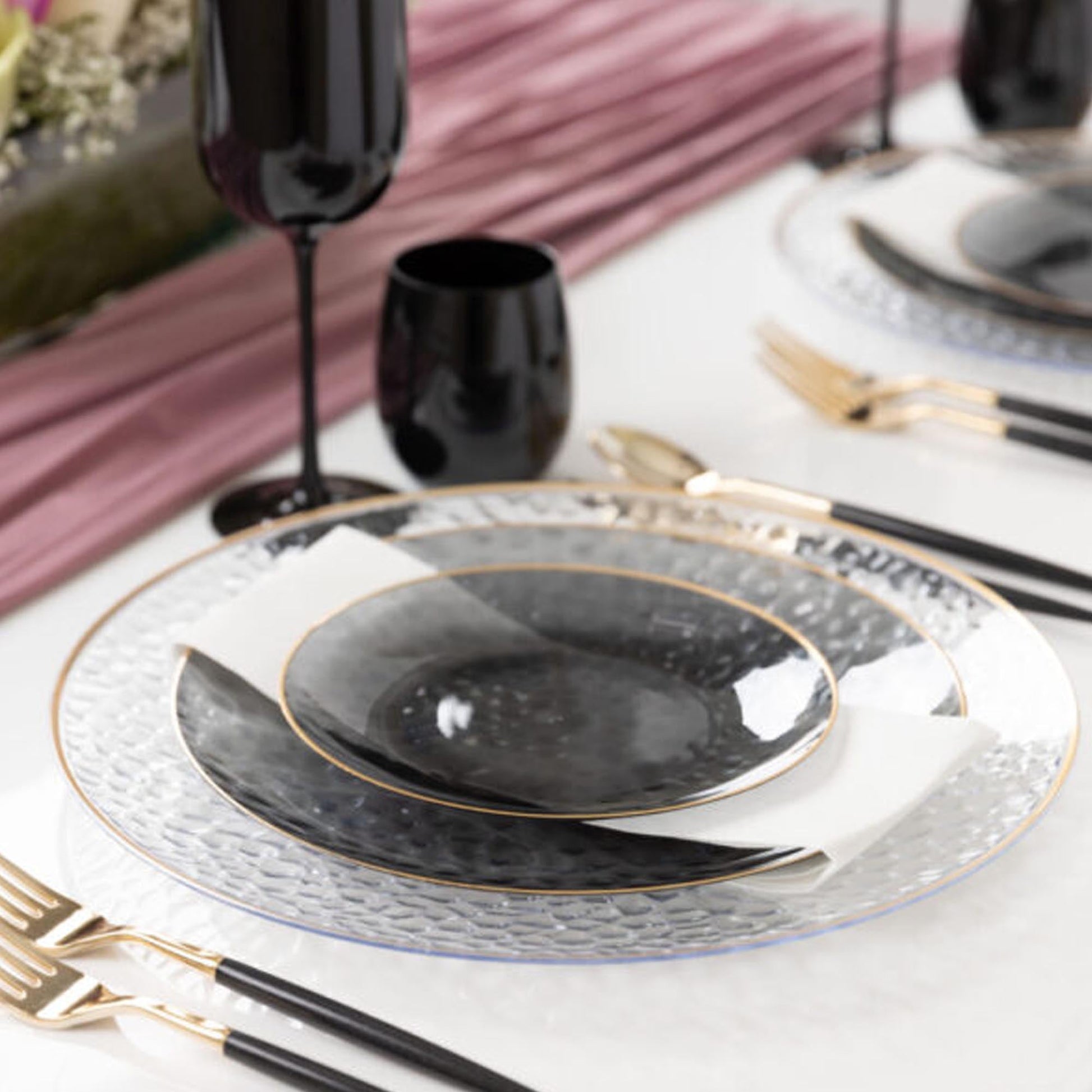 Plastic Party Plates Household Supplies Disposable Plastic Plates Bbq plates fancy disposable plates heavy duty plates classic elegant sturdy plates reusable wedding dinner salad dessert plates catering high quality birthday anniversary plating