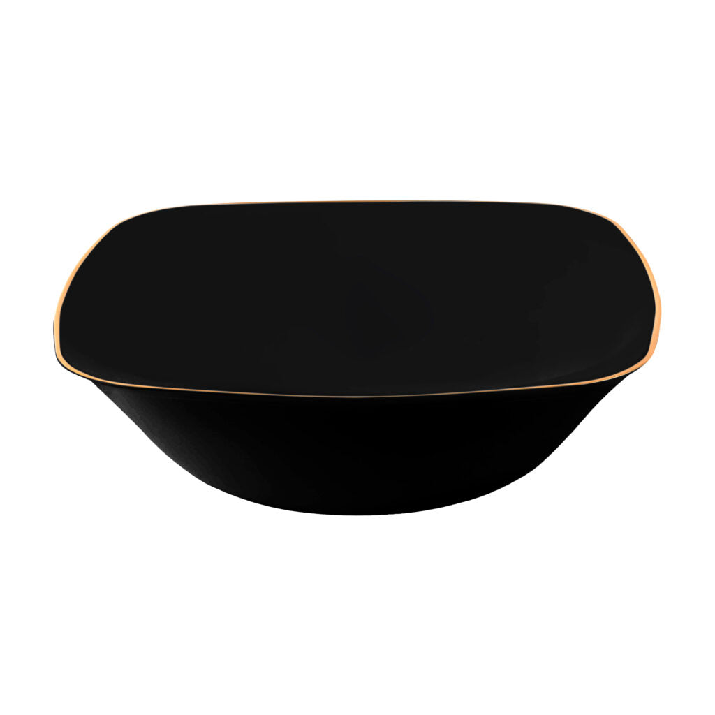 disposable bowls dinner black plastic elegant tableware dinneware serveware china like salad bowl dessert bowl 16oz 16 ounce