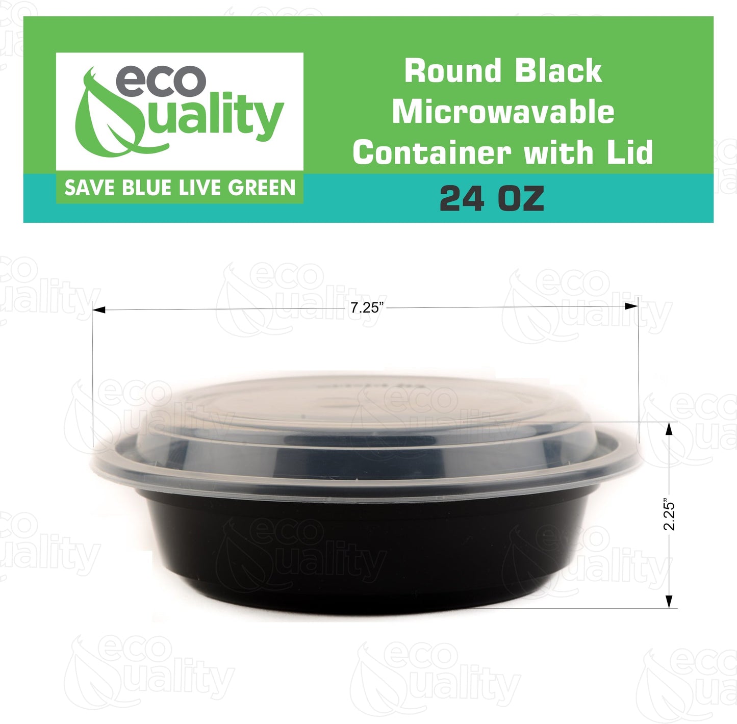 Black Disposable Plastic Round Microwavable Food Container With Lids