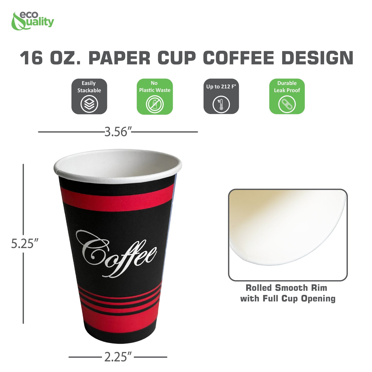 16oz Design Disposable Paper Coffee Cups
