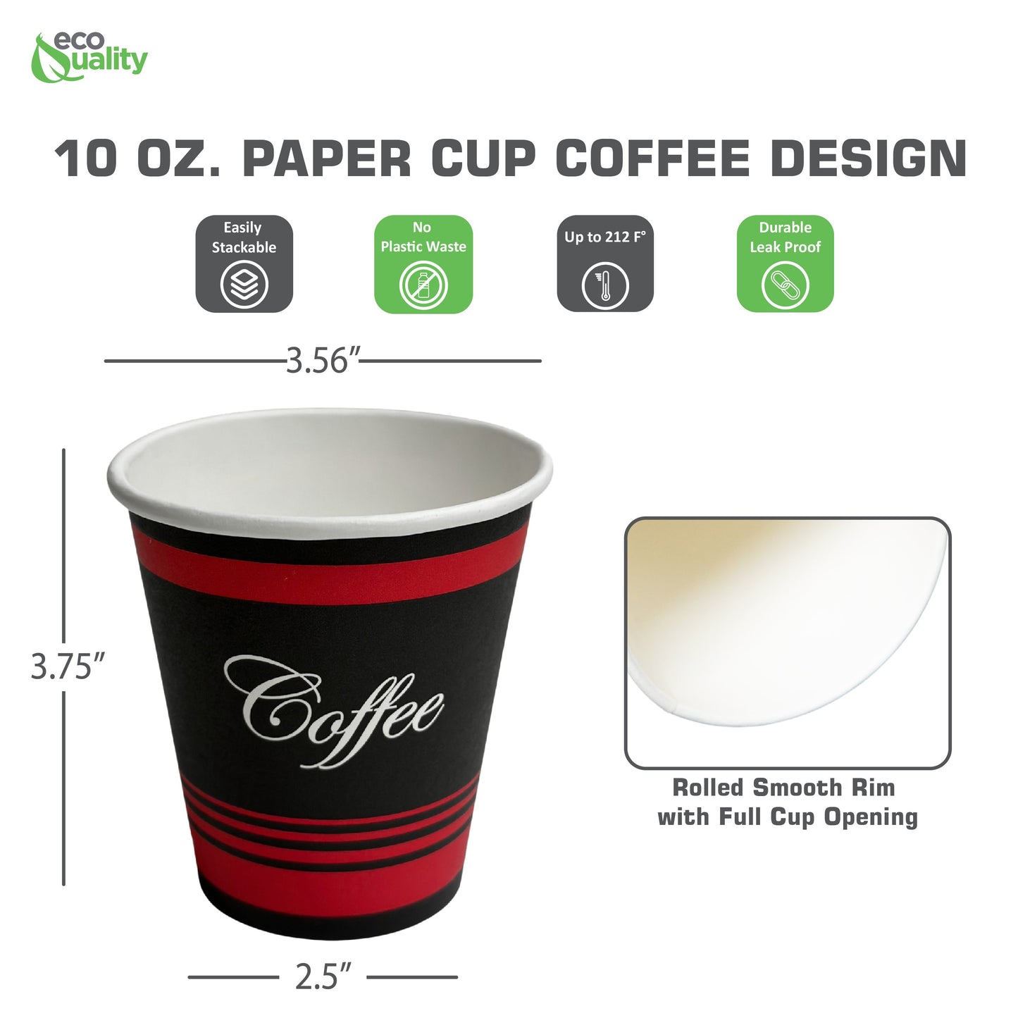 10oz Design Disposable Paper Coffee Cups