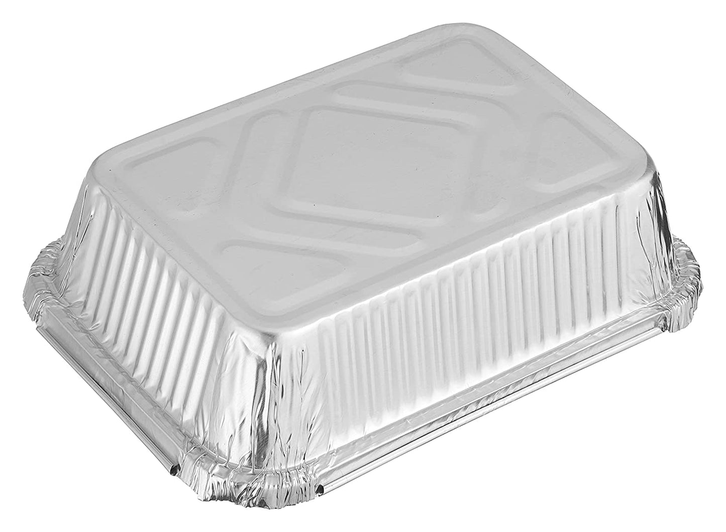 Aluminum Pan Oblong Take Out Foil Baking Containers with Dome Lids (1LB, 1 1/2LB, 2 1/2LB) (Shallow & Deep)
