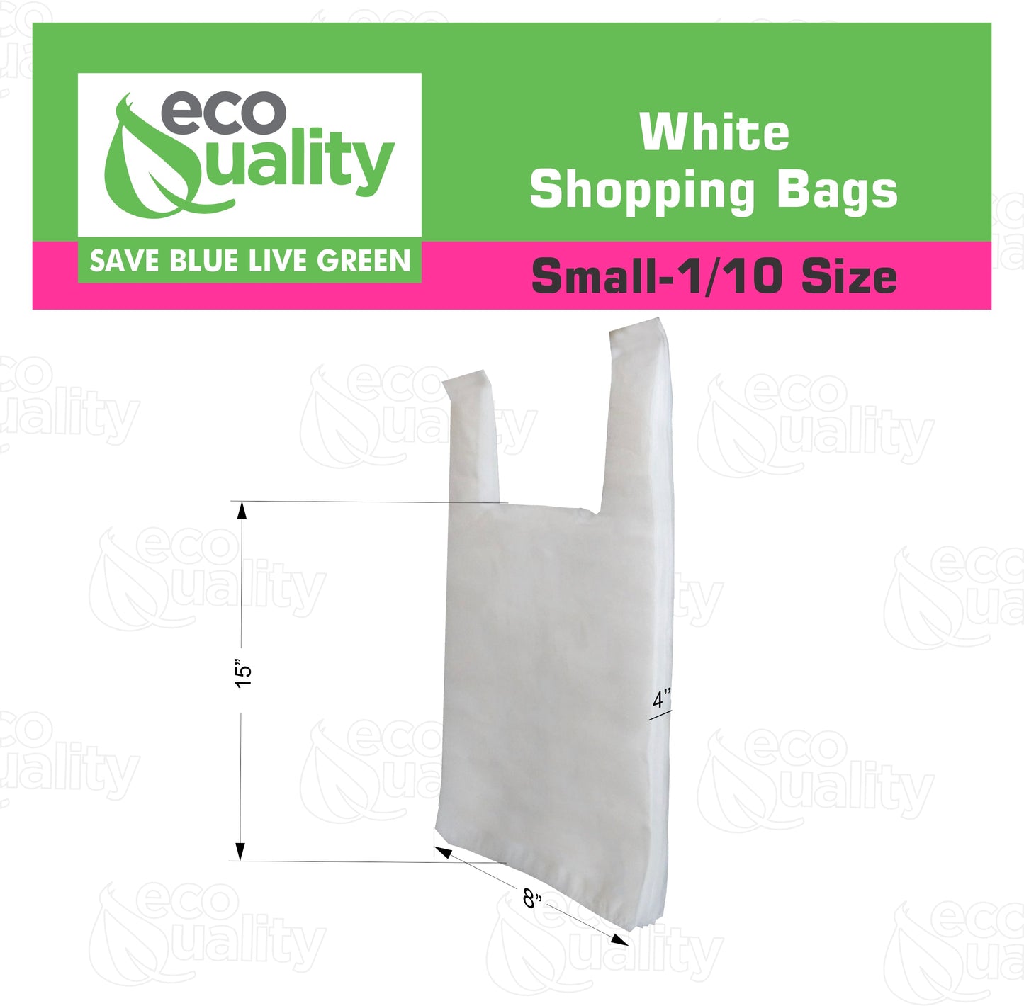 T-Shirt Shoppings Poly Plastic Bags retail togo takeout restaurant merchandise gift small medium large sturdy heavy duty strong white wholesale bulk economical industry commercial thank you flower 1/6 recyclable reusable have a nice day whole sale ecoquality 1/10