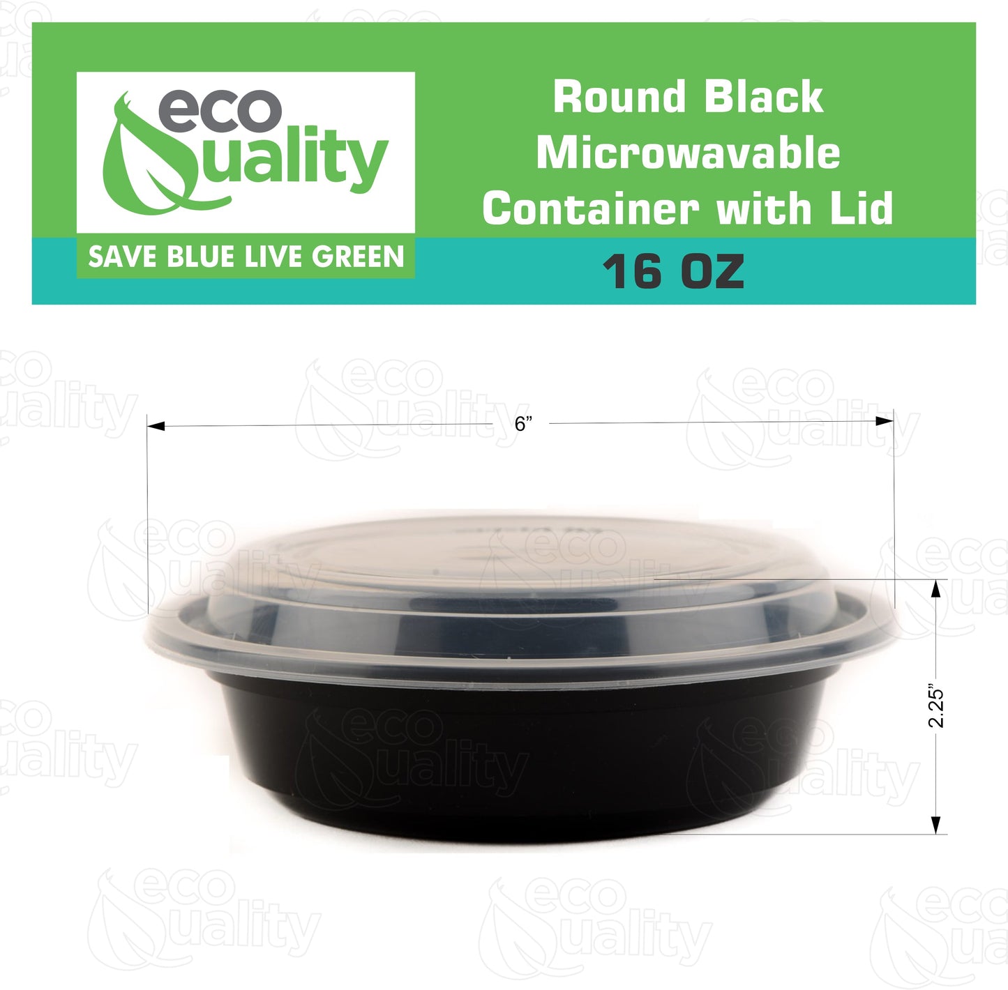 Black Disposable Plastic Round Microwavable Food Container With Lids