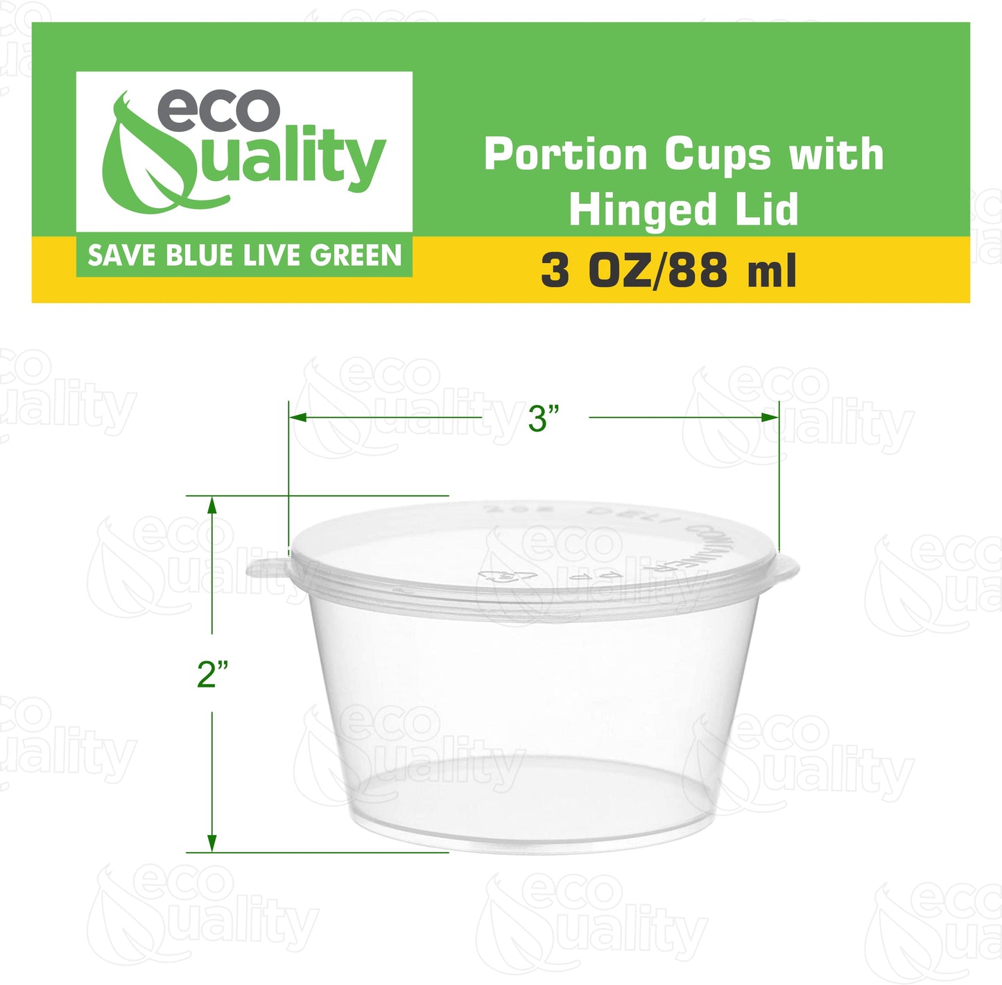 travel size To Go Take Out tasting Portion Dipping containers restaurant fast food food packaging jello shot slime storage diy small Plastic leak proof freezer safe leak proof ketchup mustard  mayo hot sauce hinged lid Disposable Portion Condiment Clear  3oz 3 ounces economical bulk wholesale ecoquality restaurant fast food supplies