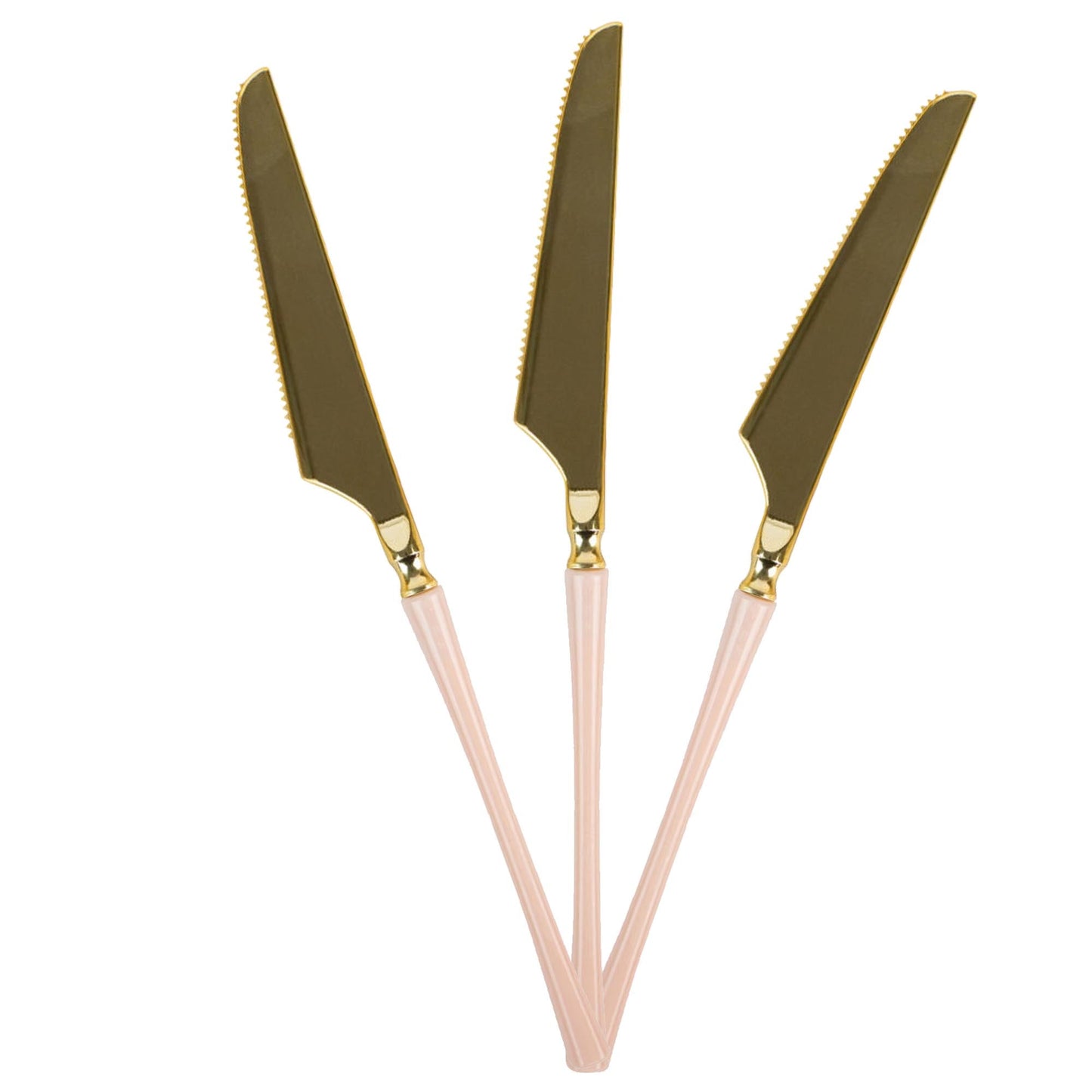 Plastic Knives Pink and Gold Infinity Flatware Collection