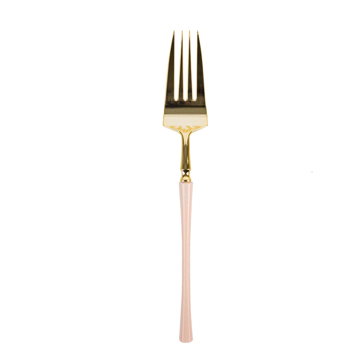 Plastic Dinner Forks Pink and Gold Infinity Flatware Collection