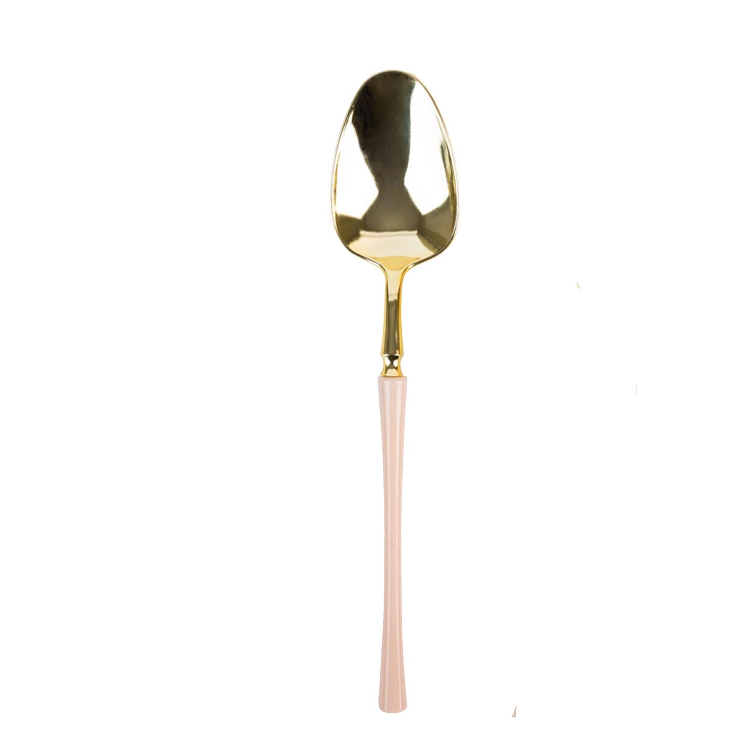 Plastic Soup Spoons Pink and Gold Infinity Flatware Collection