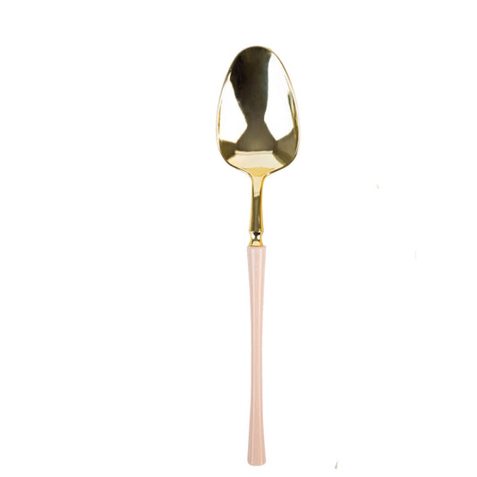 Plastic Soup Spoons Pink and Gold Infinity Flatware Collection
