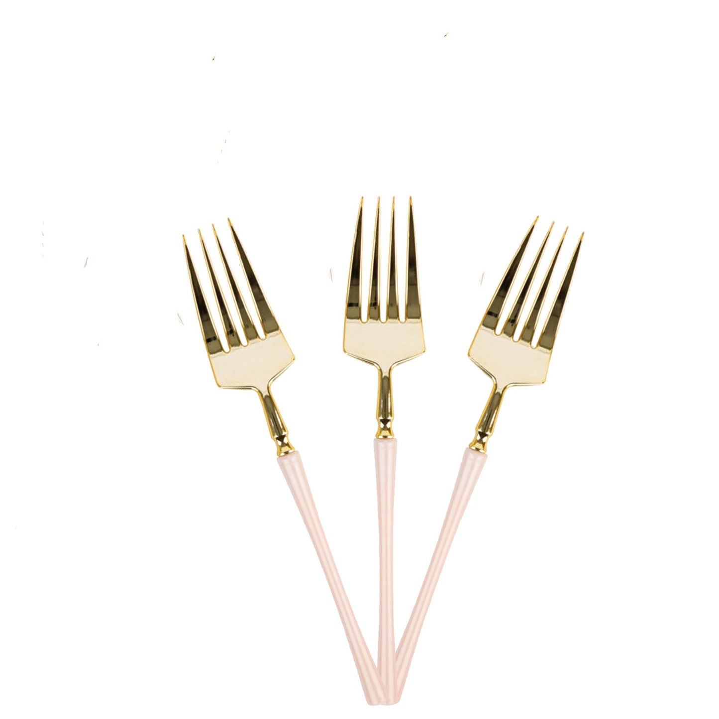 Plastic Salad Forks Pink and Gold Infinity Flatware Collection