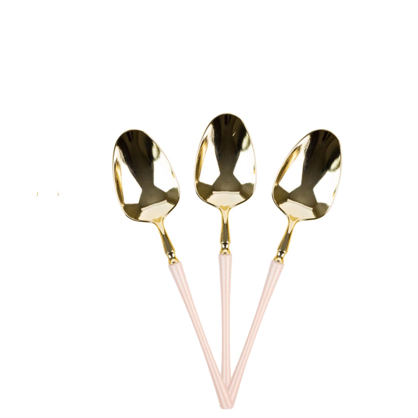 Plastic Tea Spoons Pink and Gold Infinity Flatware Collection