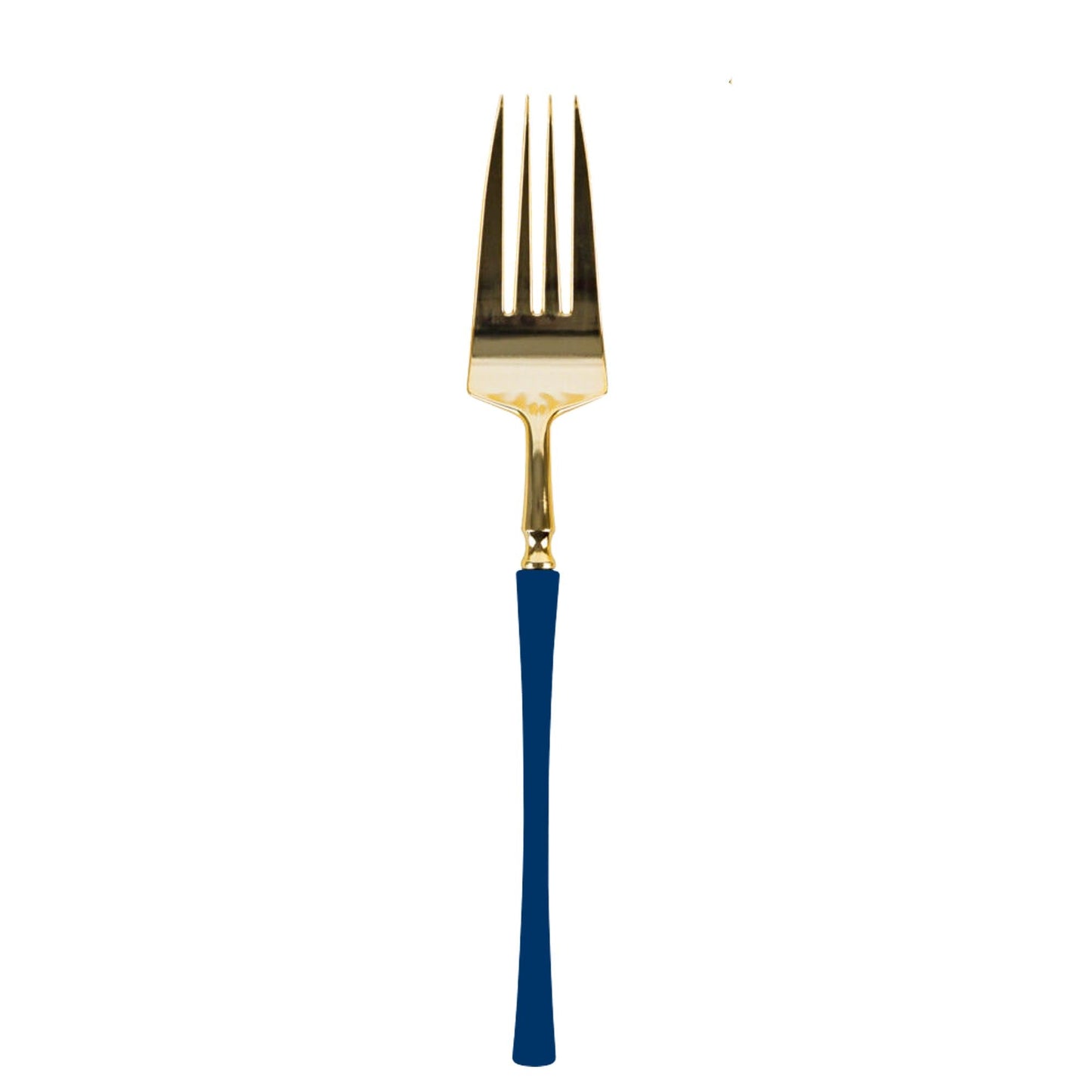 Plastic Dinner Forks Navy Blue and Gold Infinity Flatware Collection