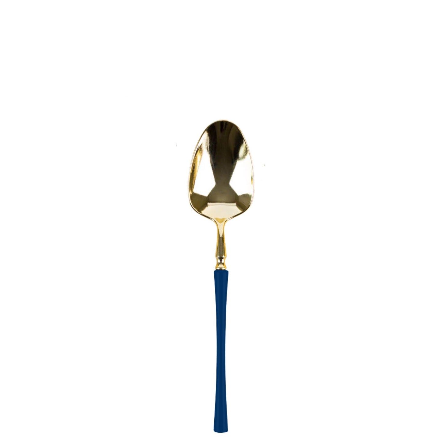 Plastic Tea Spoons Navy Blue and Gold Infinity Flatware Collection