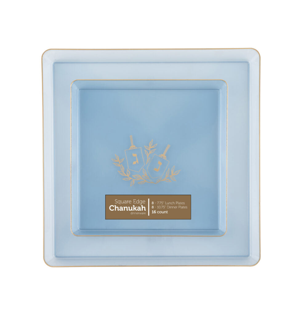Chanukah Dessert Plate Dinner Plate White Gold Charger Plate Holiday Party Hanukkah Disposable Plates Dinner Salad Dessert Plates