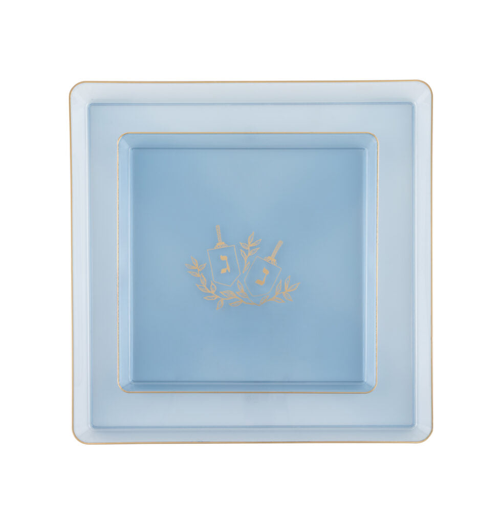 Chanukah Dessert Plate Dinner Plate Clear Blue Plate Holiday Party Hanukkah Disposable Plates Dinner Salad Dessert Plates