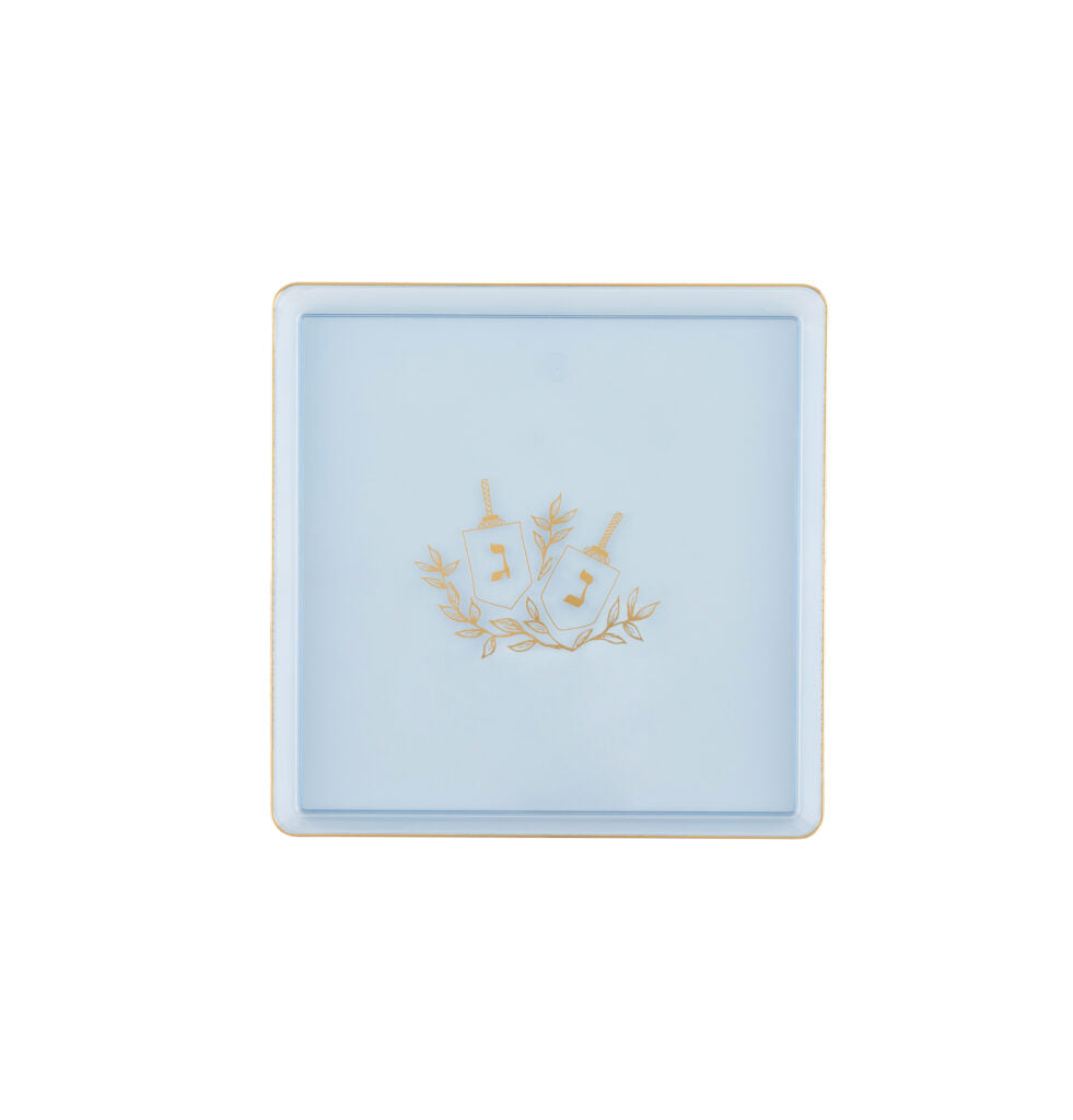 Disposable Edge Hanukkah Collection Dinner Plates Clear/Gold