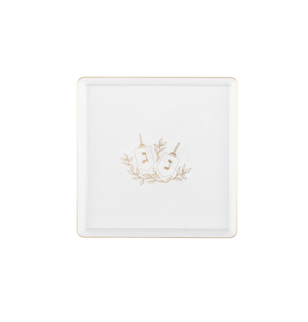 Chanukah Dessert Plate Dinner Plate Clear Gold Plate Holiday Party Hanukkah Disposable Plates Dinner Salad Dessert Plates
