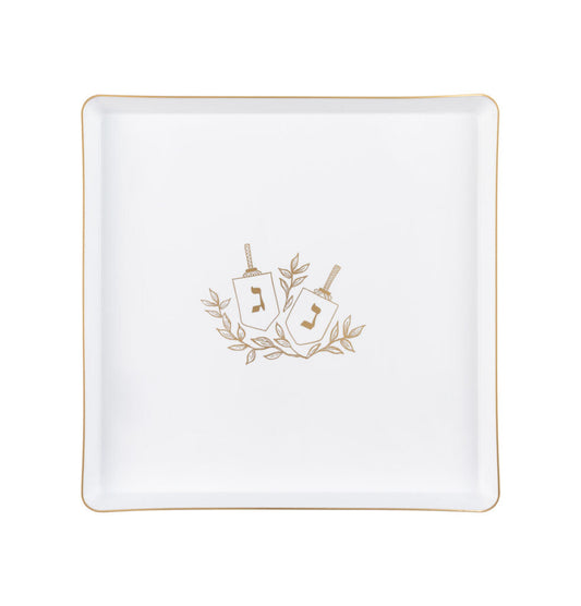 Chanukah Dessert Plate Dinner Plate White Gold Charger Plate Holiday Party Hanukkah Disposable Plates Cobalt Dinner Salad Dessert Plates