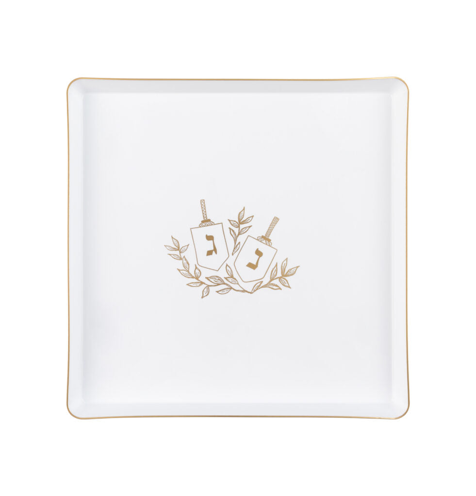 Disposable Edge Hanukkah Collection Dinner Plates White/Gold