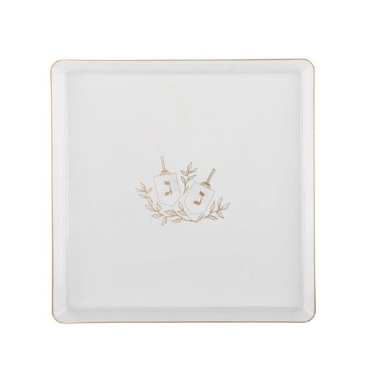 Chanukah Dessert Plate Dinner Plate Clear Gold Plate Holiday Party Hanukkah Disposable Plates Dinner Salad Dessert Plates