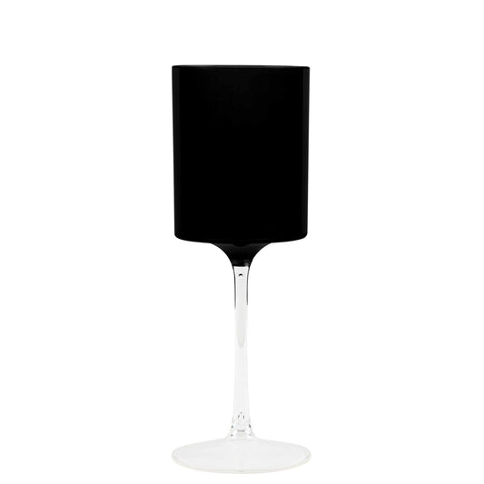 9oz Two Tone Wine Glasses Black/Clear