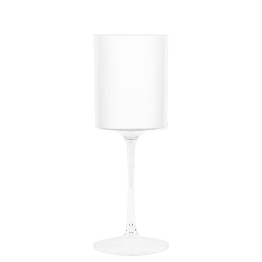 9oz Two Tone Wine Glasses White/Clear