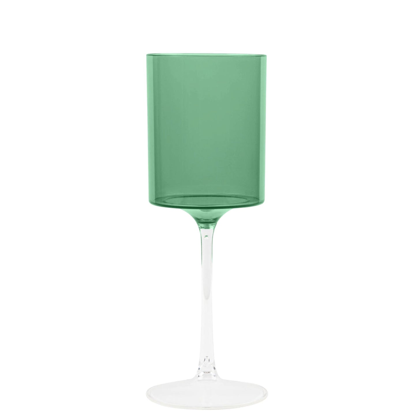 9oz Two Tone Wine Glasses Green/Clear