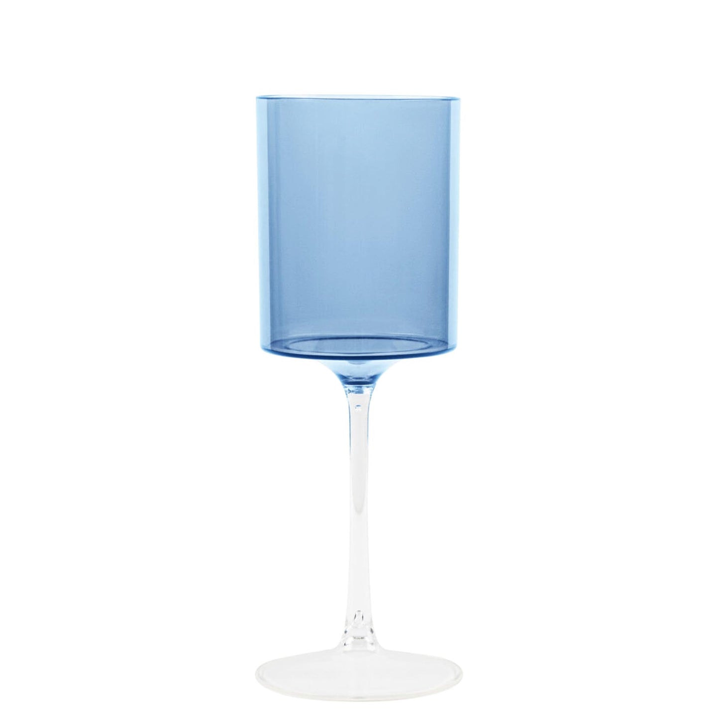 9oz Two Tone Wine Glasses Blue/Clear