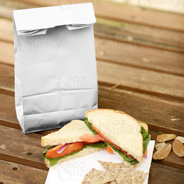 disposable bag White Paper Bags white Paper Shopping Bags foldable paper bag catering bags white kraft paper bag 1 pound candy bag snack bag gift bags DIY Bags arts and craft Sandwich Bag white paper bag party favor bag lunch bag togo bag takeout bag Restaurant supplies paper bakery bags Kraft Paper Bags kraft grocery bags Household Supplies 4 pound hero bread paper tall long bag