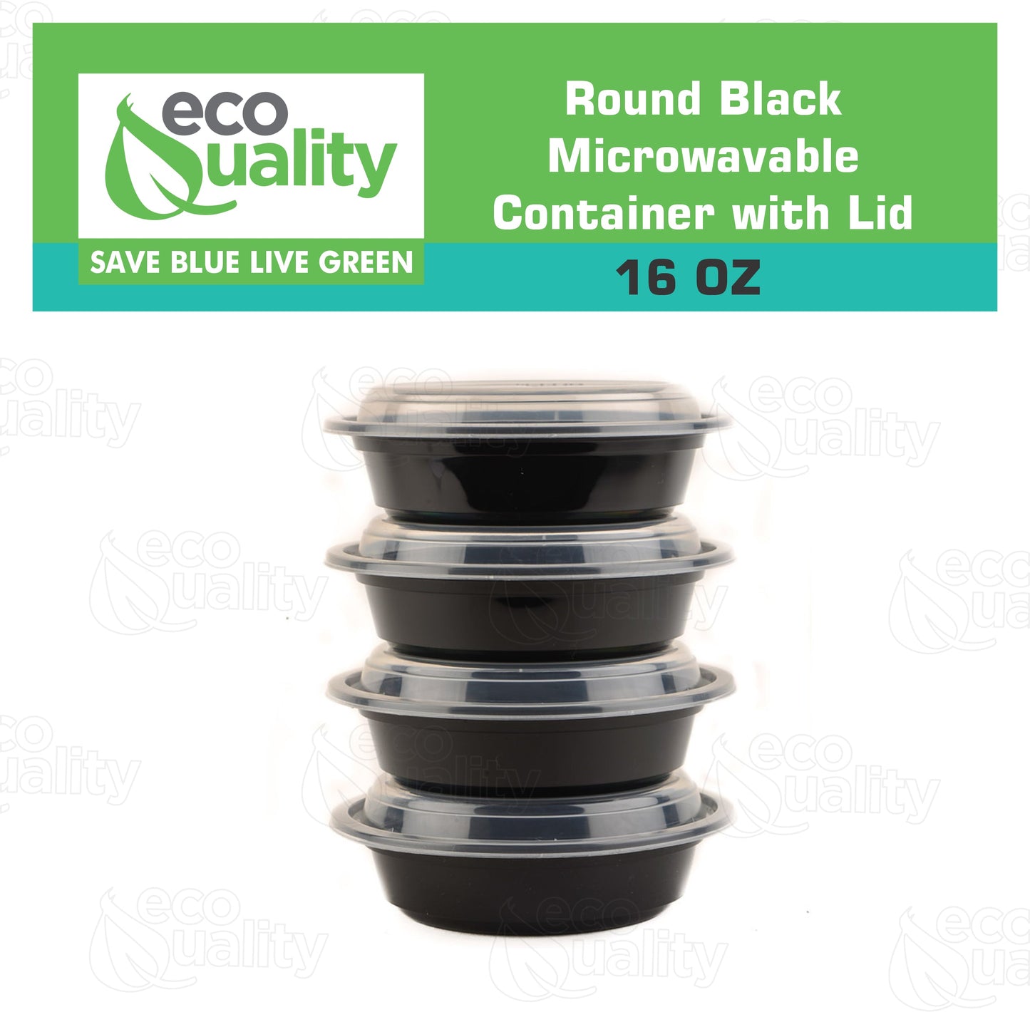 Black Disposable Plastic Round Microwavable Food Container With Lids