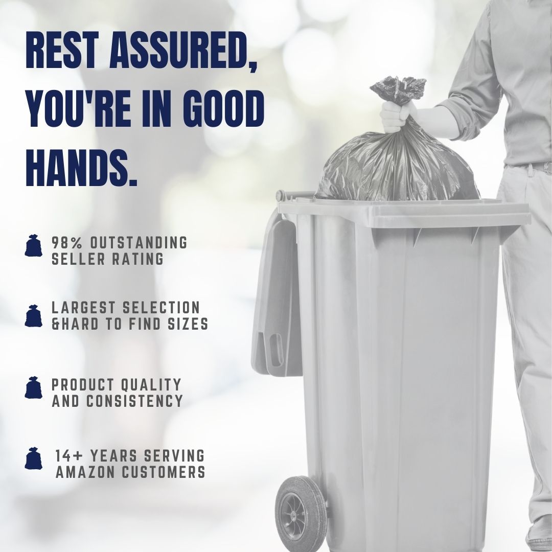 58 Gallon Extra Heavy Duty thickness 2.8 mil 40"W x 58"H Black Garbage Bags 100/Case