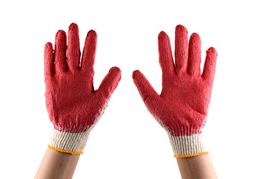 Work Gloves, Latex Dipped Nitrile Coated Gloves (Small, Medium, Large)