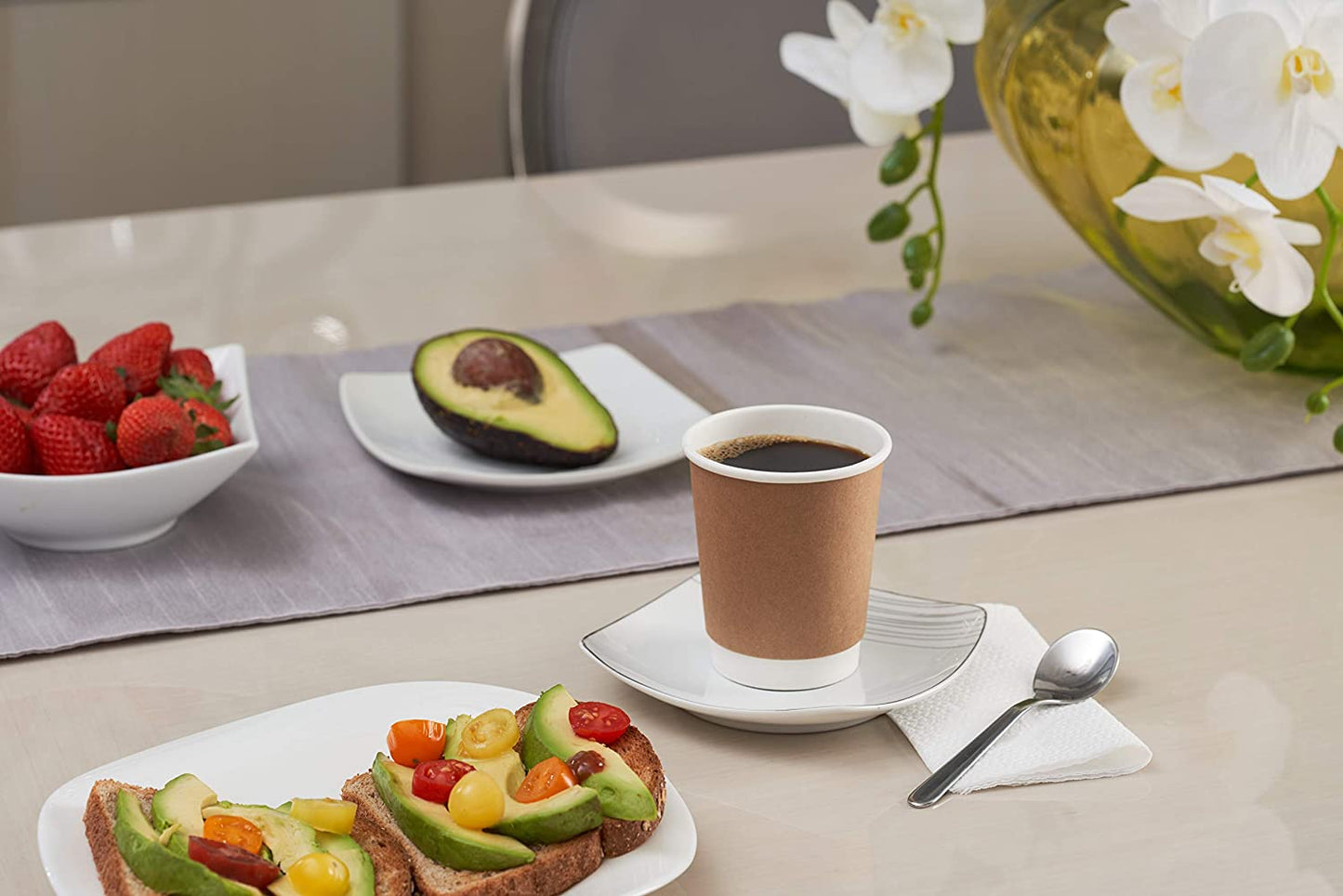 Disposable Paper Hot Cups - Double Wall Paper Coffee Cups (8oz, 12oz, 16oz)