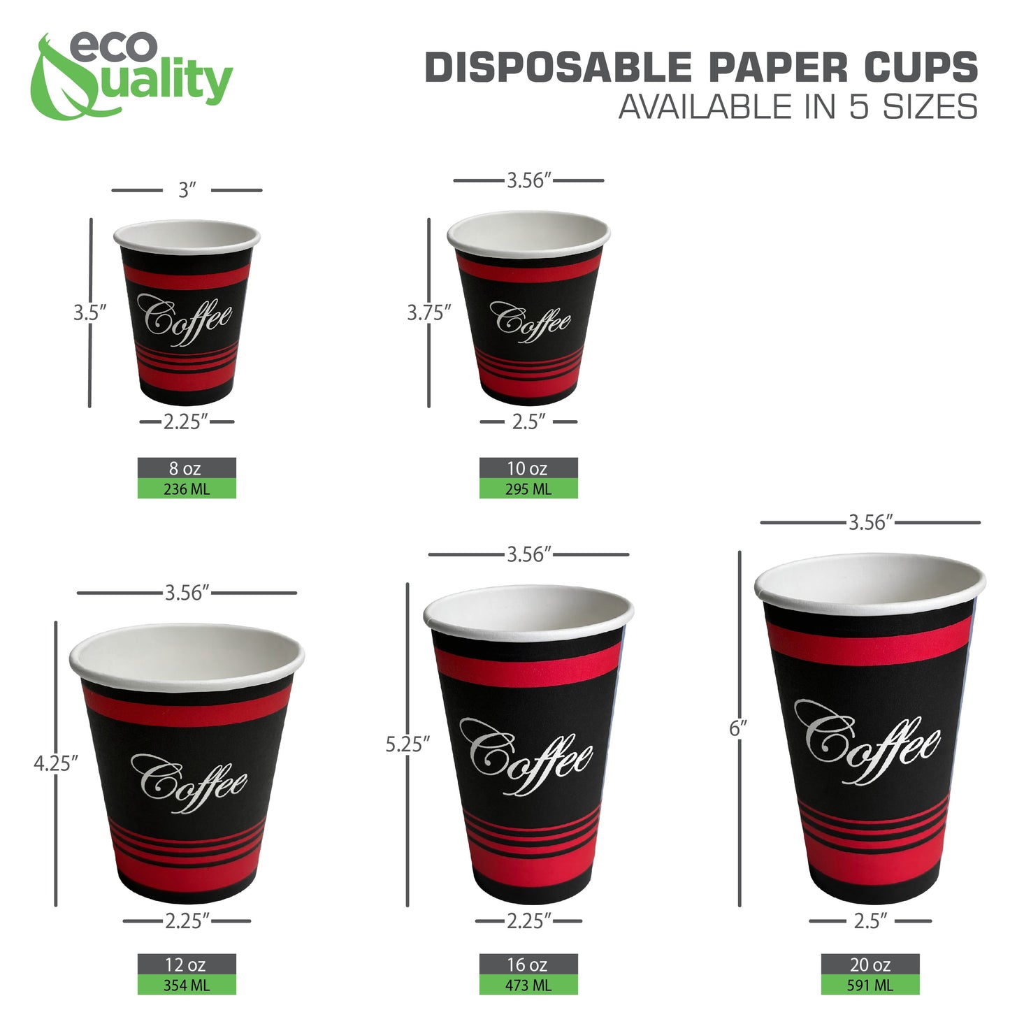 10oz Design Disposable Paper Coffee Cups
